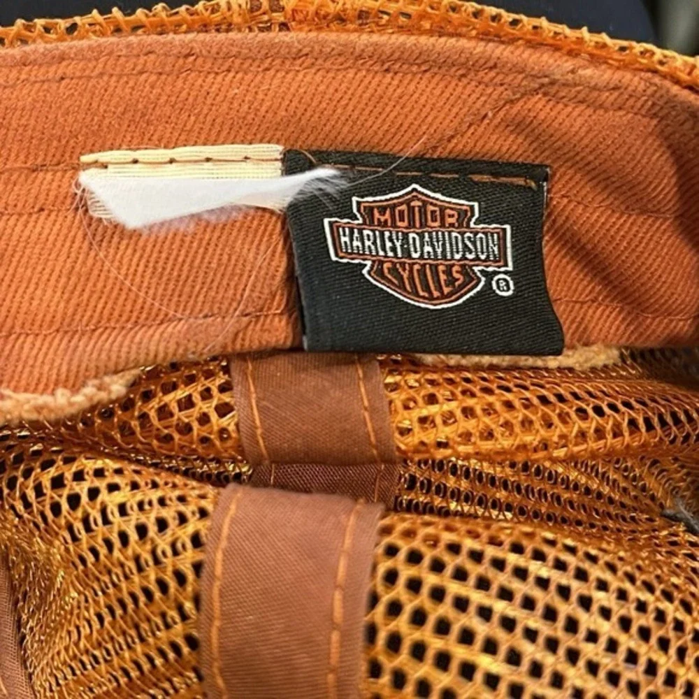 Harley-Davidson Trucker Hat‎ Big Island Hawaii Orange Mesh Black Cap Motorcycle